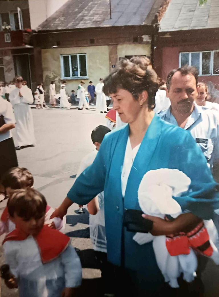 Procesja Bożego Ciała na głogowskim Rynku.W tle domy nr 40 , 40a i 41.