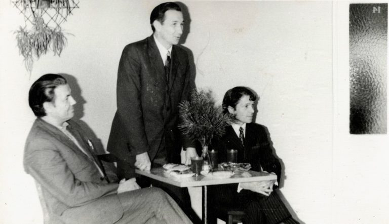 Zebranie (prawdopodobnie partyjne) w zakładzie „Kolbet” na obrzeżach Głogowa.